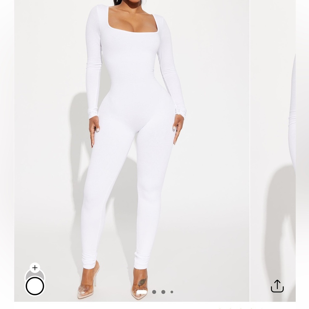 Fashion Nova White Belted Jumpsuit with Tailored Fit
